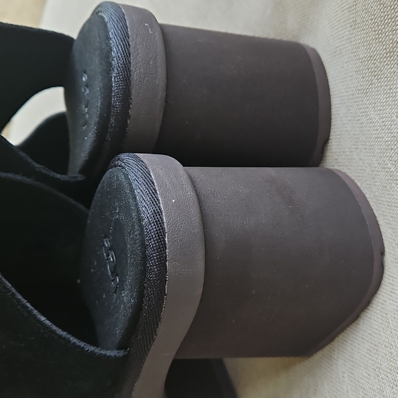 Ugg New Heights Platform Sandals Black Suede Zip Side, Sz: 8 NWT - Picture 8 of 9